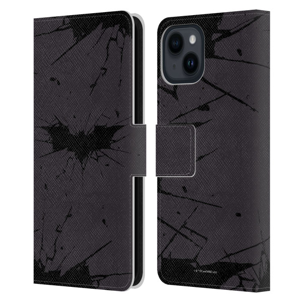 The Dark Knight Rises Logo Black Leather Book Wallet Case Cover For Apple iPhone 15