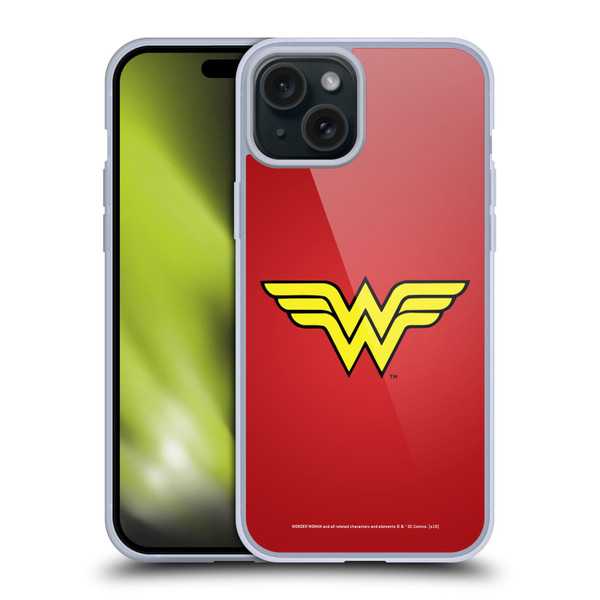 Wonder Woman DC Comics Logos Classic Soft Gel Case for Apple iPhone 15 Plus