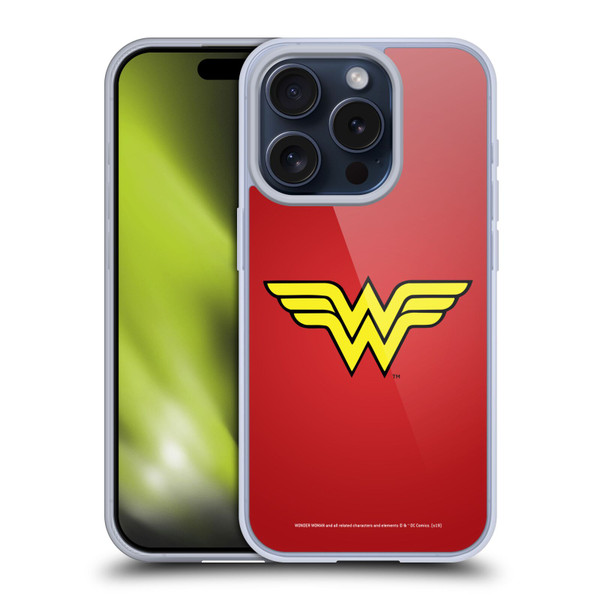 Wonder Woman DC Comics Logos Classic Soft Gel Case for Apple iPhone 15 Pro