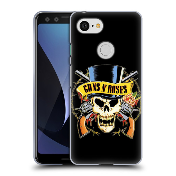 Guns N' Roses Key Art Top Hat Skull Soft Gel Case for Google Pixel 3
