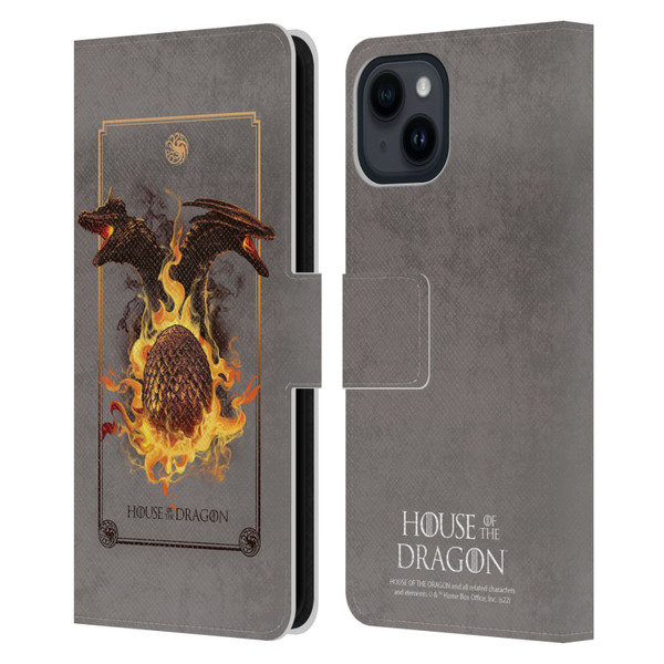 House Of The Dragon: Television Series Art Syrax and Caraxes Leather Book Wallet Case Cover For Apple iPhone 15