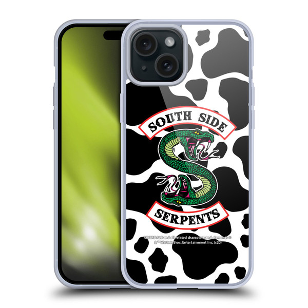 Riverdale South Side Serpents Cow Logo Soft Gel Case for Apple iPhone 15 Plus