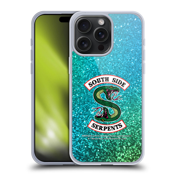 Riverdale South Side Serpents Glitter Print Logo Soft Gel Case for Apple iPhone 15 Pro Max