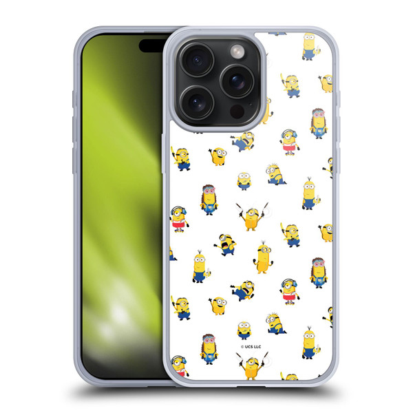 Minions Rise of Gru(2021) Humor Costume Pattern Soft Gel Case for Apple iPhone 15 Pro Max