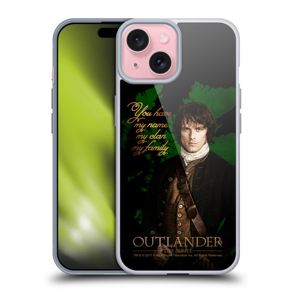 Outlander Portraits Jamie Soft Gel Case for Apple iPhone 15