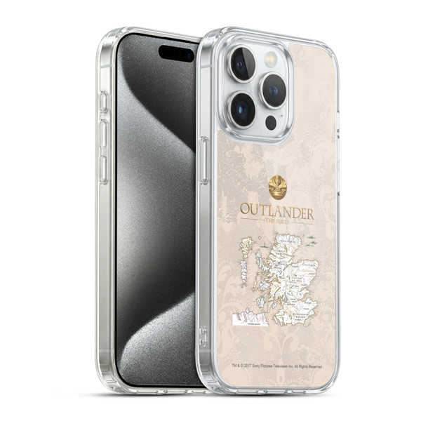 Outlander Seals And Icons Map Soft Gel Case for Apple iPhone 15 Pro & MagSafe