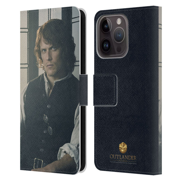 Outlander Characters Jamie Fraser Leather Book Wallet Case Cover For Apple iPhone 15 Pro