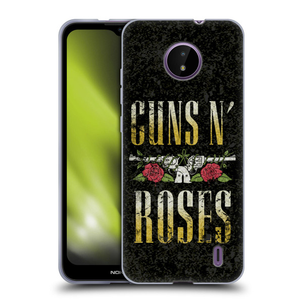 Guns N' Roses Key Art Text Logo Pistol Soft Gel Case for Nokia C10 / C20