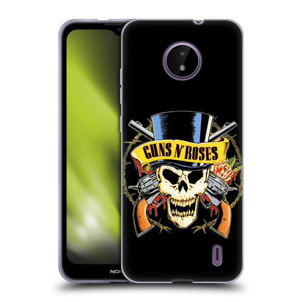 Guns N' Roses Key Art Top Hat Skull Soft Gel Case for Nokia C10 / C20