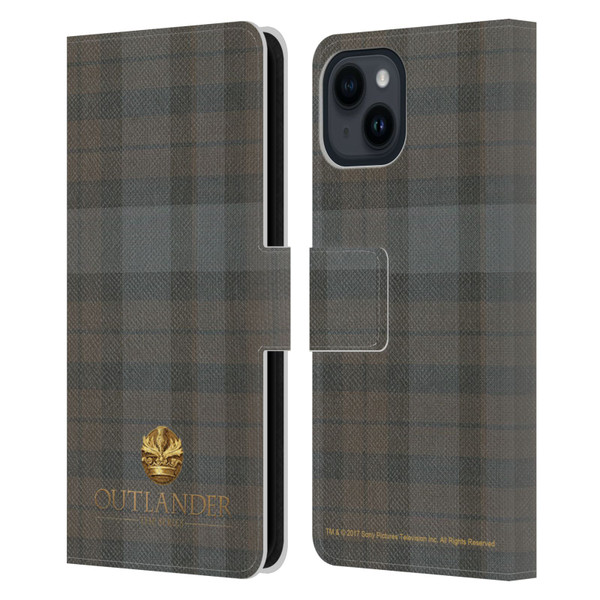 Outlander Tartans Plaid Leather Book Wallet Case Cover For Apple iPhone 15