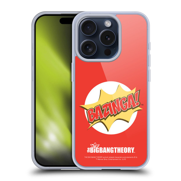 The Big Bang Theory Bazinga Pop Art Soft Gel Case for Apple iPhone 15 Pro