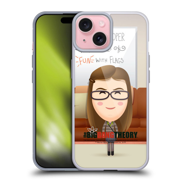 The Big Bang Theory Character Art Amy Soft Gel Case for Apple iPhone 15