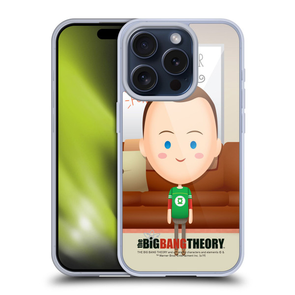 The Big Bang Theory Character Art Sheldon Soft Gel Case for Apple iPhone 15 Pro