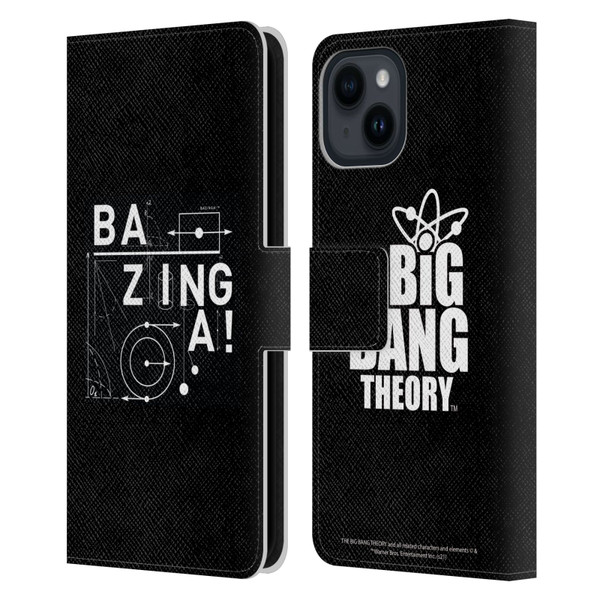 The Big Bang Theory Bazinga Physics Leather Book Wallet Case Cover For Apple iPhone 15