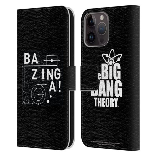 The Big Bang Theory Bazinga Physics Leather Book Wallet Case Cover For Apple iPhone 15 Pro Max