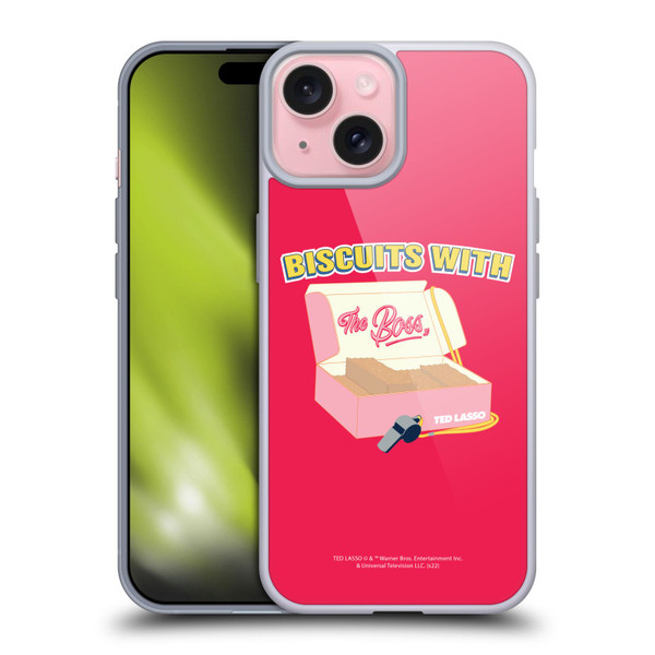 Ted Lasso Season 1 Graphics Biscuits With The Boss Soft Gel Case for Apple iPhone 15
