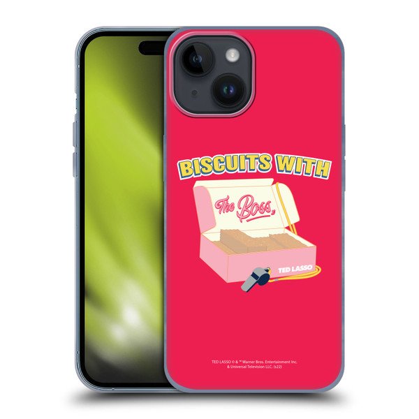 Ted Lasso Season 1 Graphics Biscuits With The Boss Soft Gel Case for Apple iPhone 15