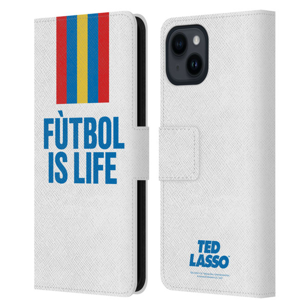 Ted Lasso Season 1 Graphics Futbol Is Life Leather Book Wallet Case Cover For Apple iPhone 15