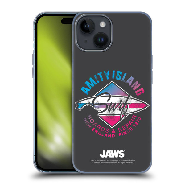 Jaws I Key Art Surf Soft Gel Case for Apple iPhone 15