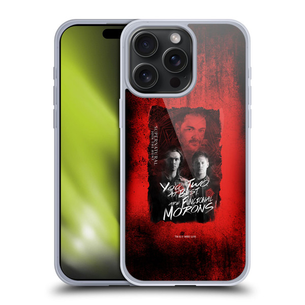 Supernatural Graphic Castiel Soft Gel Case for Apple iPhone 15 Pro Max