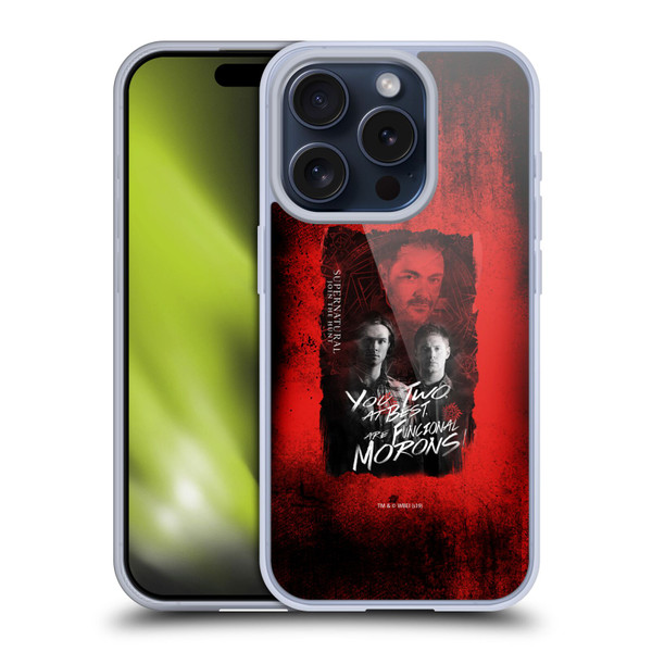 Supernatural Graphic Castiel Soft Gel Case for Apple iPhone 15 Pro