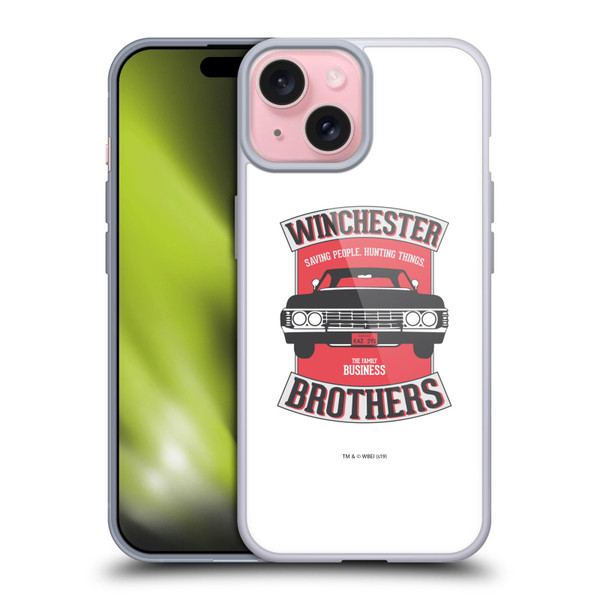 Supernatural Vectors Winchester Brothers 2 Soft Gel Case for Apple iPhone 15