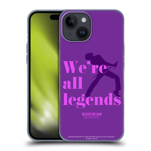 Queen Bohemian Rhapsody Legends Soft Gel Case for Apple iPhone 15