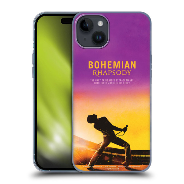 Queen Bohemian Rhapsody Iconic Movie Poster Soft Gel Case for Apple iPhone 15 Plus