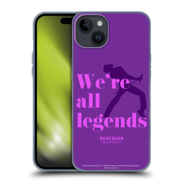 Queen Bohemian Rhapsody Legends Soft Gel Case for Apple iPhone 15 Plus