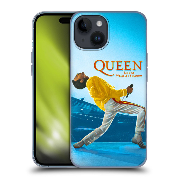 Queen Key Art Freddie Mercury Live At Wembley Soft Gel Case for Apple iPhone 15
