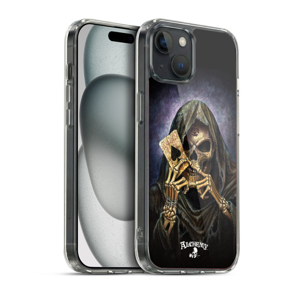 Alchemy Gothic Skull And Cards Reaper's Ace Soft Gel Case for Apple iPhone 15 Plus & MagSafe
