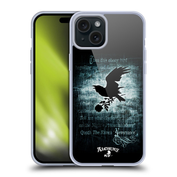 Alchemy Gothic Wing Nevermore Soft Gel Case for Apple iPhone 15 Plus