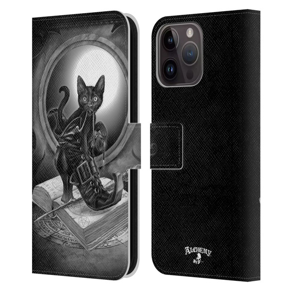 Alchemy Gothic Cats Midnight Mischief Leather Book Wallet Case Cover For Apple iPhone 15 Pro Max