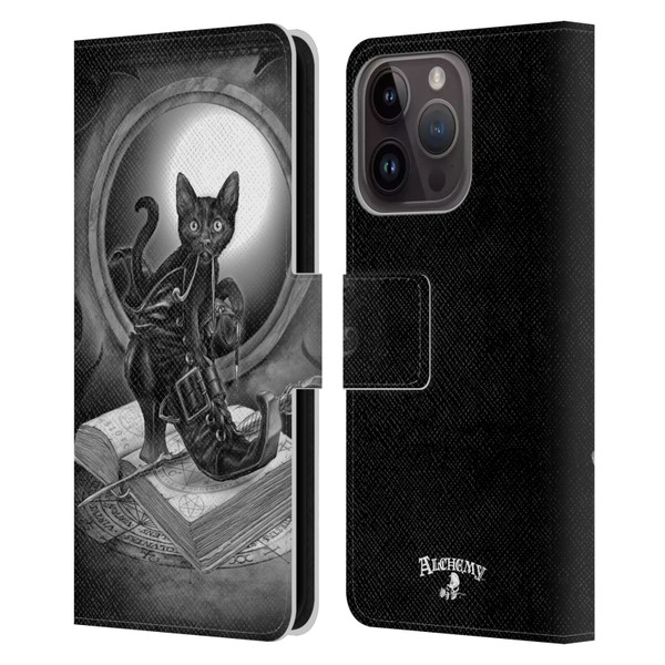 Alchemy Gothic Cats Midnight Mischief Leather Book Wallet Case Cover For Apple iPhone 15 Pro