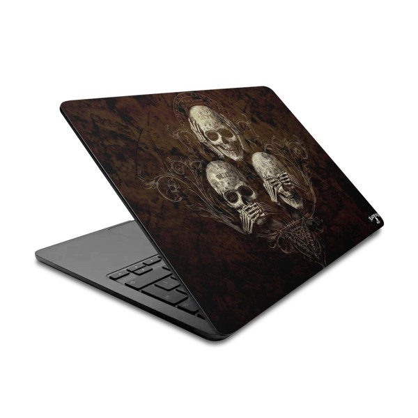 Alchemy Gothic Dark No Evil Three Skull Vinyl Sticker Skin Decal Cover for Apple MacBook Air 13.6" A2681 (2022)