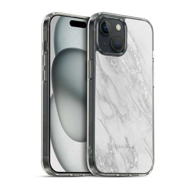 Nature Magick Marble Metallics Silver Soft Gel Case for Apple iPhone 15 & MagSafe