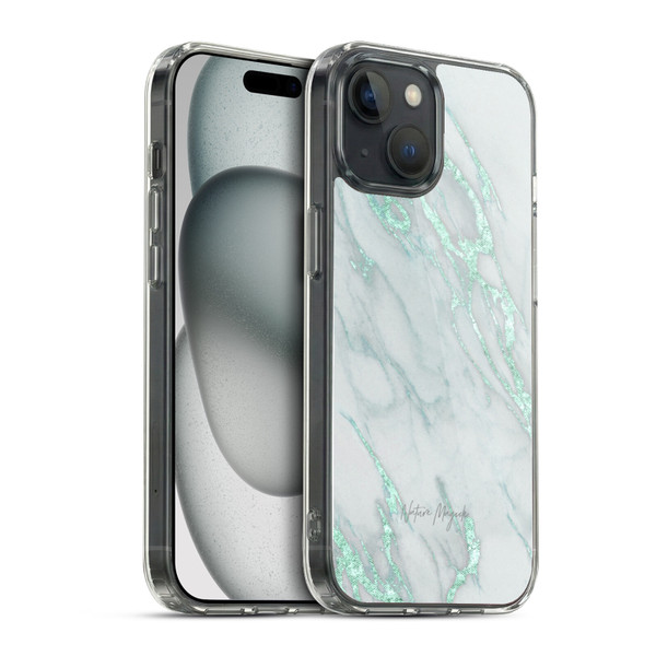Nature Magick Marble Metallics Teal Soft Gel Case for Apple iPhone 15 & MagSafe