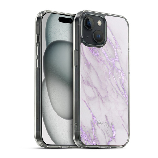 Nature Magick Marble Metallics Purple Soft Gel Case for Apple iPhone 15 & MagSafe