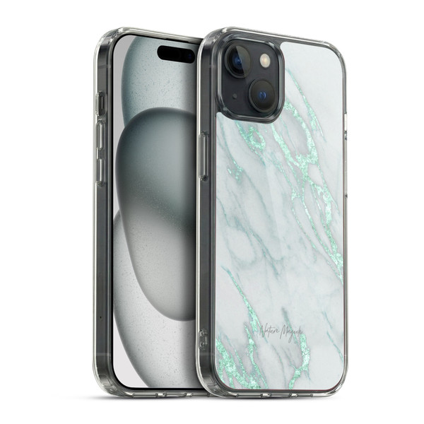 Nature Magick Marble Metallics Teal Soft Gel Case for Apple iPhone 15 Plus & MagSafe