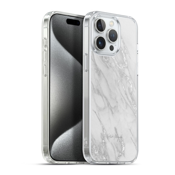 Nature Magick Marble Metallics Silver Soft Gel Case for Apple iPhone 15 Pro Max & MagSafe
