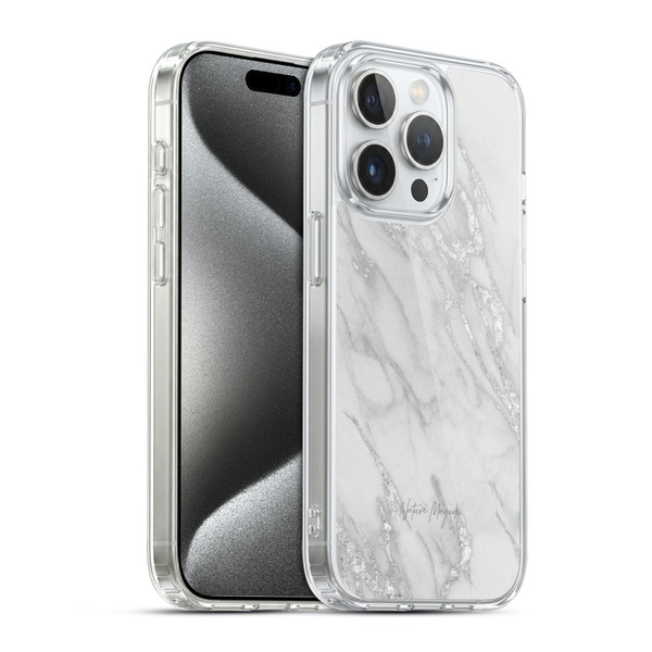 Nature Magick Marble Metallics Silver Soft Gel Case for Apple iPhone 15 Pro & MagSafe