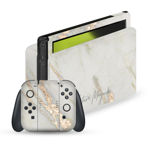 Nature Magick Art Mix Gold Vinyl Sticker Skin Decal Cover for Nintendo Switch OLED