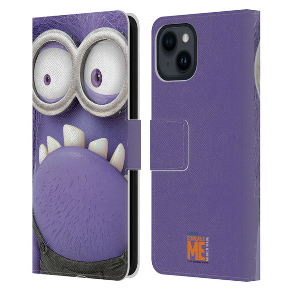 Despicable Me Full Face Minions Evil 2 Leather Book Wallet Case Cover For Apple iPhone 15