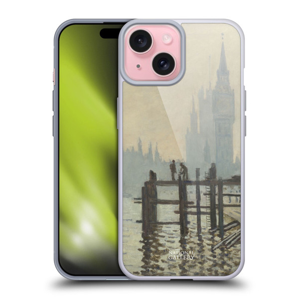 The National Gallery Art Monet Thames Soft Gel Case for Apple iPhone 15