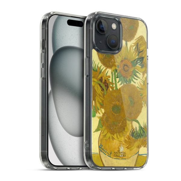 The National Gallery Art Sunflowers Soft Gel Case for Apple iPhone 15 & MagSafe