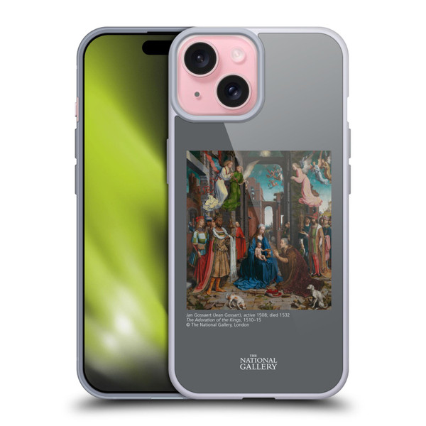 The National Gallery Religious & Mythological The Adoration Of The Kings Soft Gel Case for Apple iPhone 15