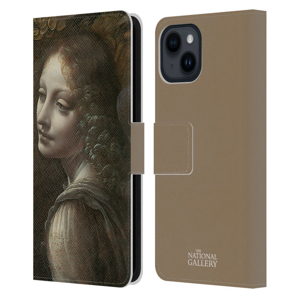 The National Gallery Art The Virgin Of The Rocks Leather Book Wallet Case Cover For Apple iPhone 15