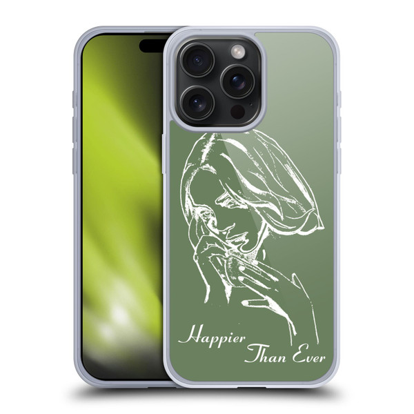 Billie Eilish Happier Than Ever Album Stencil Green Soft Gel Case for Apple iPhone 15 Pro Max