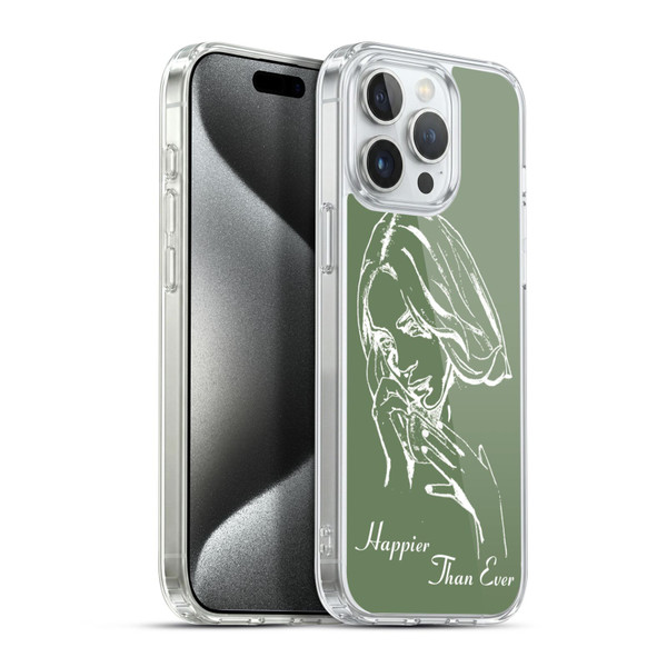 Billie Eilish Happier Than Ever Album Stencil Green Soft Gel Case for Apple iPhone 15 Pro Max & MagSafe