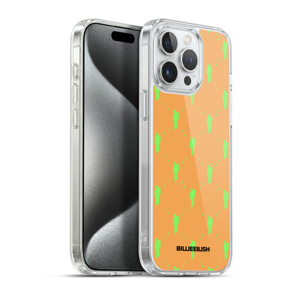 Billie Eilish Key Art Blohsh Pattern Soft Gel Case for Apple iPhone 15 Pro Max & MagSafe